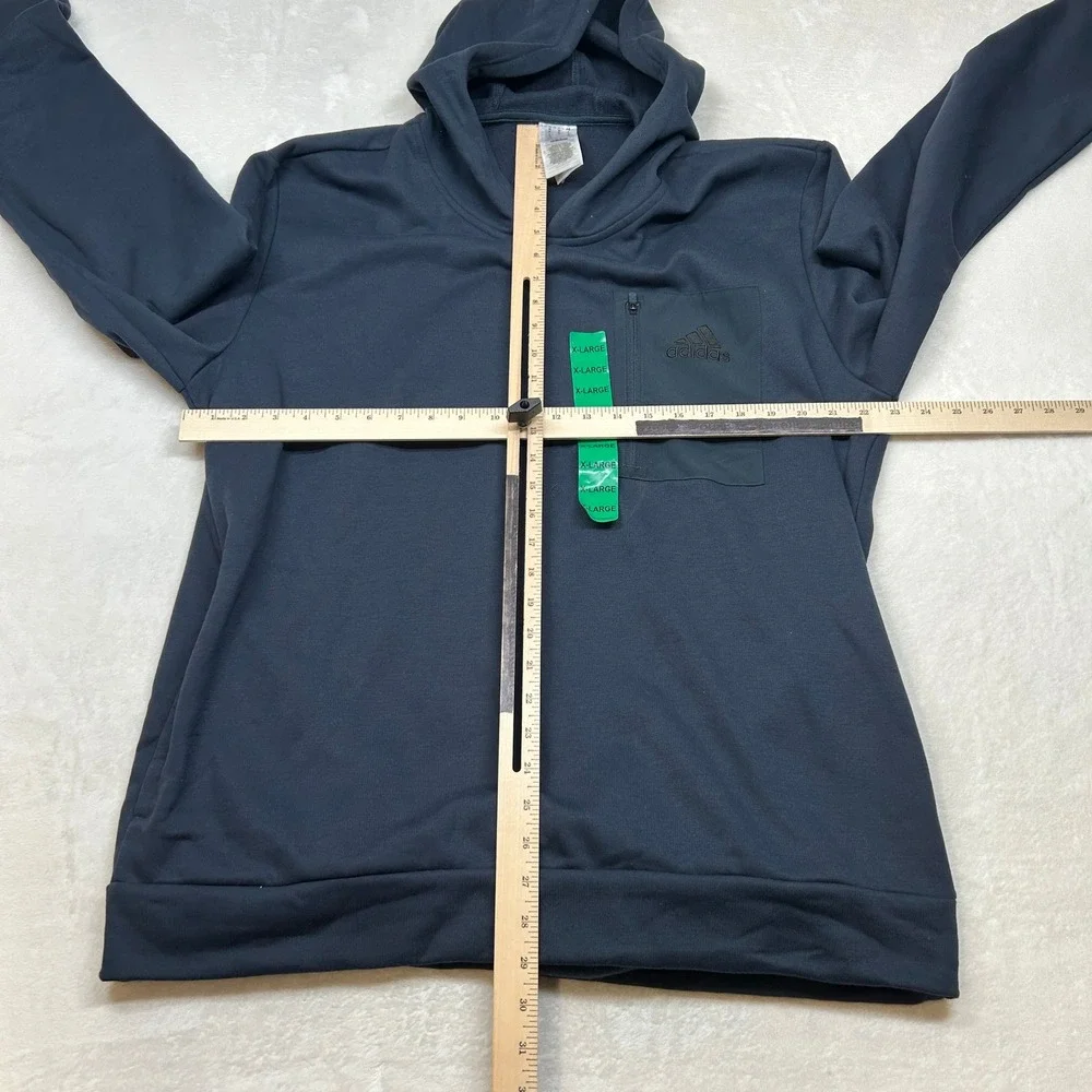 Adidas M Pocket Hoodie Mens XL Blue‎ Pullover Sweatshirt Zip
